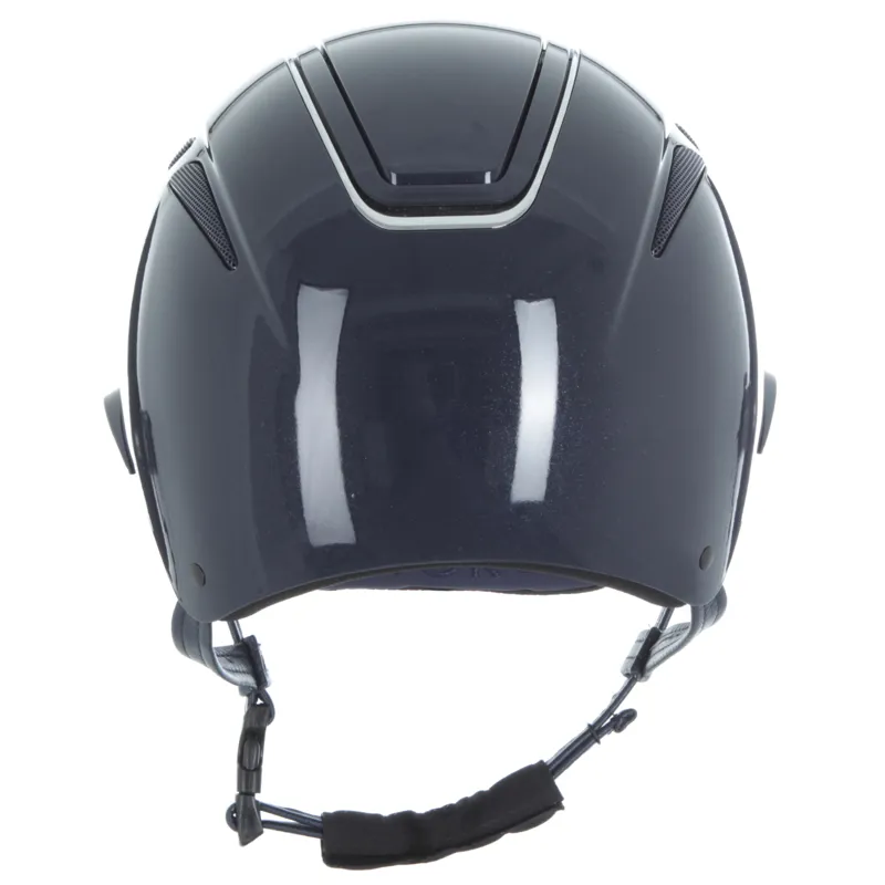 Callisto Wide Peak Navy Metallic/Chrome Riding Helmet-2